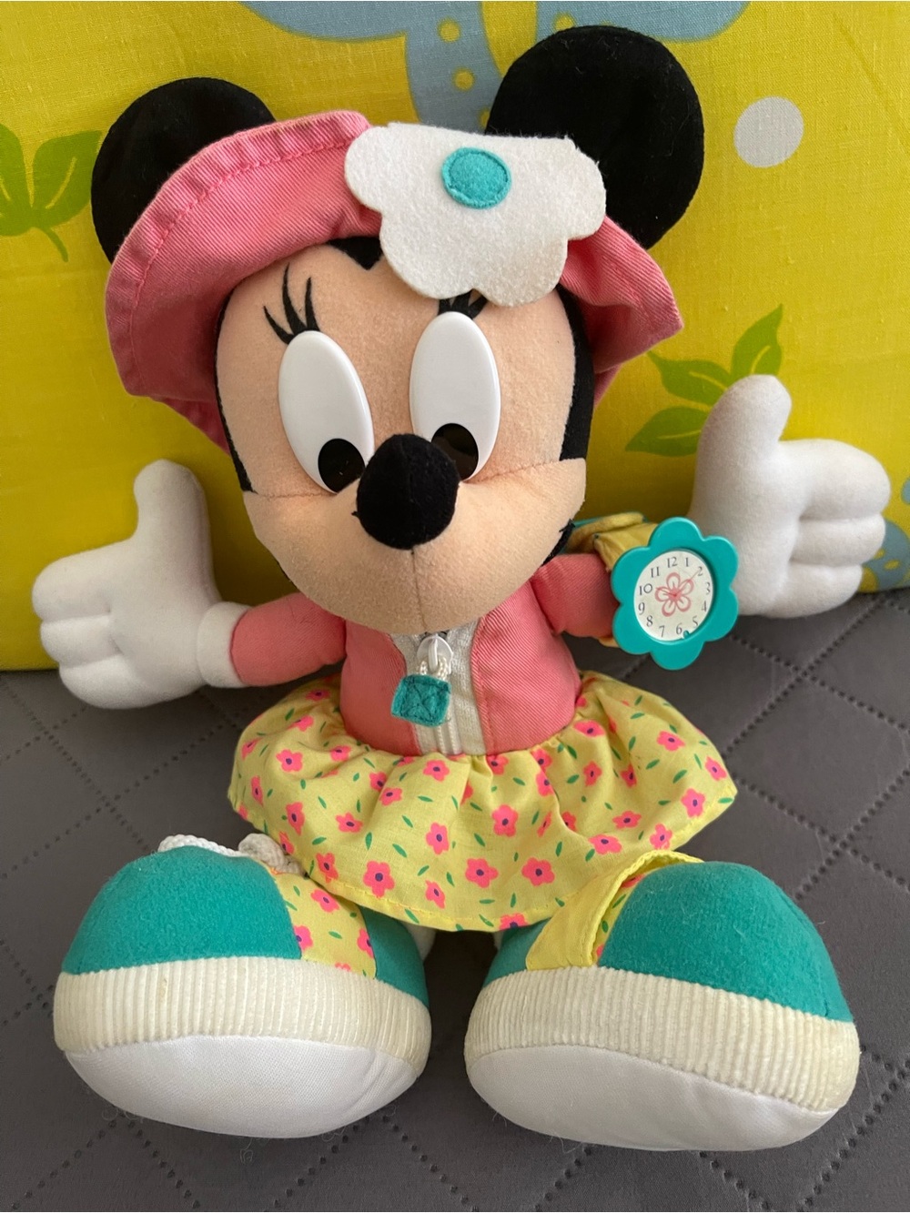 Disney Minnie Mouse Plush - Pink, Yellow & Teal Outfit